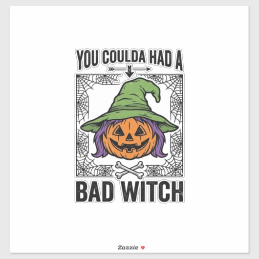 Grappige Heks Funny Halloween Pompoen Heks_1 Sticker (Vel)
