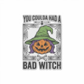 Grappige Heks Funny Halloween Pompoen Heks_1 Sticker (Voorkant)
