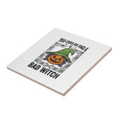 Grappige Heks Funny Halloween Pompoen Heks_1 Tegeltje (Zijkant)