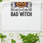 Grappige Heks Funny Halloween Pompoen Heks_1 Theedoek (Gevouwen)