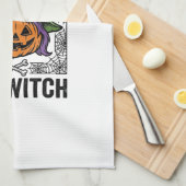 Grappige Heks Funny Halloween Pompoen Heks_1 Theedoek (Quarter Fold)