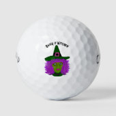 Grappige heks Halloween golfballen (Voorkant)