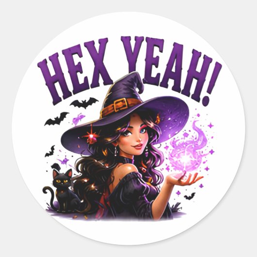✨ Grappige Heks Halloween Grappige Spreuk 🧙 Ronde Sticker (Voorkant)