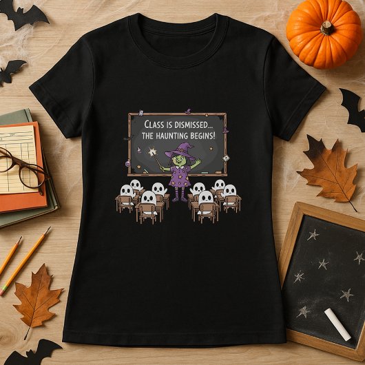Grappige Heks Halloween Leraar & Spook Studenten T-shirt