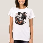 Grappige heks Halloween shirt met possum blijf raa (Voorkant)