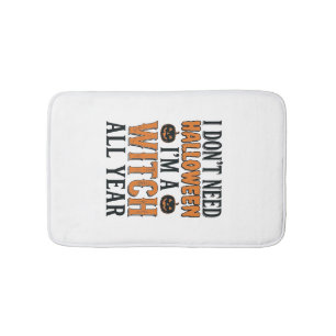 Grappige Heks Jaarrond Halloween Typografie Ontwer Badmat