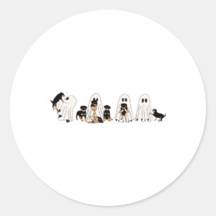 Grappige heks Rottweiler Dog Ghosts in de hal van  Ronde Sticker