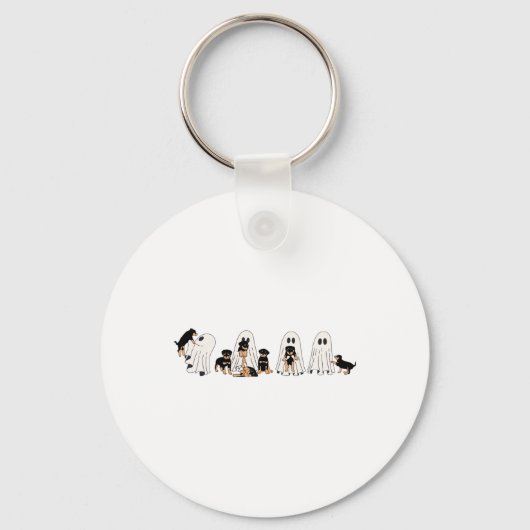 Grappige heks Rottweiler Dog Ghosts in de hal van  Sleutelhanger (Voorkant)