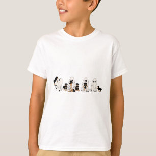 Grappige heks Rottweiler Dog Ghosts in de hal van T-shirt