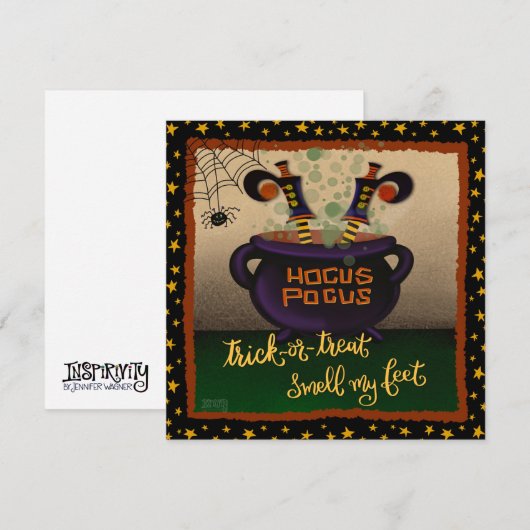 Grappige heks ruik mijn voeten halloween inspirati feestdagenkaart (Voorkant / Achterkant)