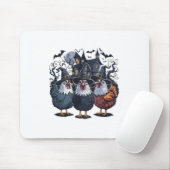 Grappige heks Spooky Chicken Halloween Muismat (Met muis)
