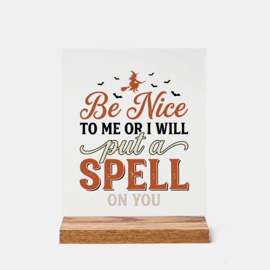Grappige Heks Spreuk Citaat Halloween Vector Ontwe Acryl Bord (Voorkant)
