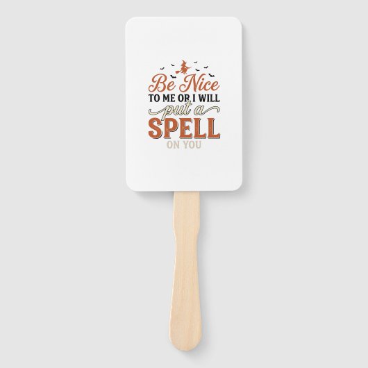 Grappige Heks Spreuk Citaat Halloween Vector Ontwe Handwaaier (Voorkant)