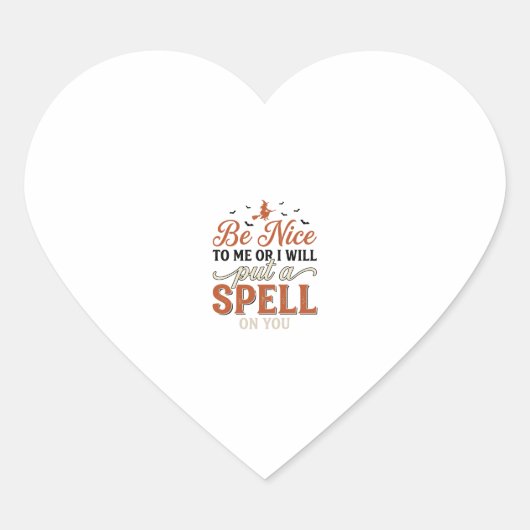 Grappige Heks Spreuk Citaat Halloween Vector Ontwe Hart Sticker (Voorkant)