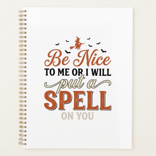 Grappige Heks Spreuk Citaat Halloween Vector Ontwe Planner (Voorkant)