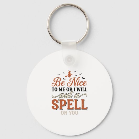 Grappige Heks Spreuk Citaat Halloween Vector Ontwe Sleutelhanger (Voorkant)