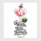 Grappige Heks, Stoor Mijn Feest Niet Halloween Sticker (Vel)