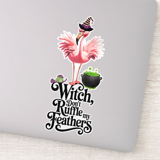 Grappige Heks, Stoor Mijn Feest Niet Halloween Sticker (Detail)