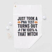 Grappige Heks Test Halloween Citaat Vector Design_ Golfhanddoek (Insitu)
