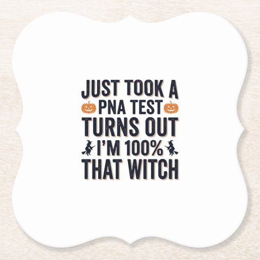 Grappige Heks Test Halloween Citaat Vector Design_ Kartonnen Onderzetters (Voorkant)