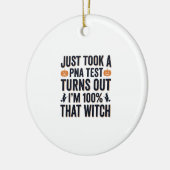 Grappige Heks Test Halloween Citaat Vector Design_ Keramisch Ornament (Links)