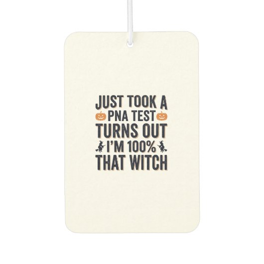 Grappige Heks Test Halloween Citaat Vector Design_ Luchtverfrisser (Voorkant)