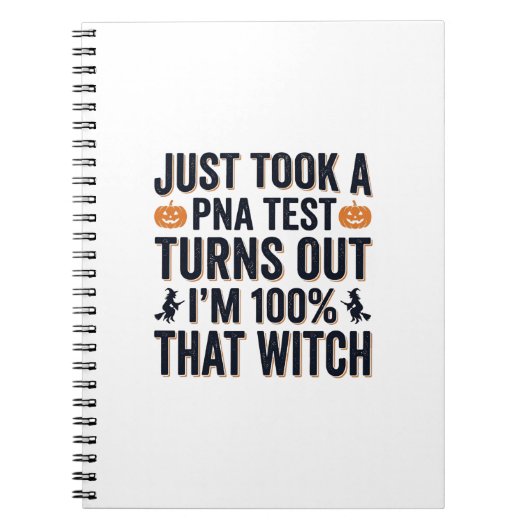 Grappige Heks Test Halloween Citaat Vector Design_ Notitieboek (Voorkant)
