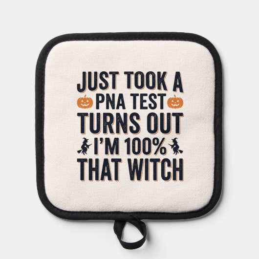 Grappige Heks Test Halloween Citaat Vector Design_ Pannenlap (Voorkant)