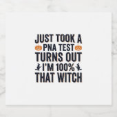Grappige Heks Test Halloween Citaat Vector Ontwerp Sparkling Wijnetiket (Enkel label)