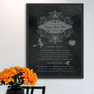 Grappige heks thema drankje recept speels Hallowee Poster