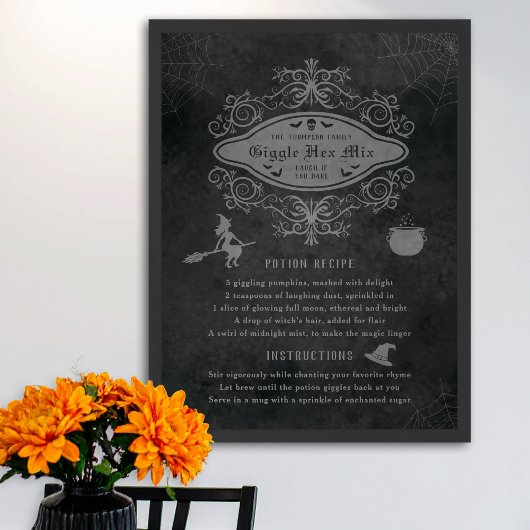 Grappige heks thema drankje recept speels Hallowee Poster