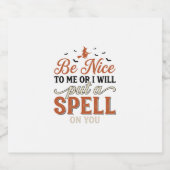 Grappige Heks Tover Spreuk Citaat Halloween Vector Sparkling Wijnetiket (Enkel label)