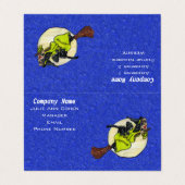 Grappige heks vliegen op bezem kat op rug maan bla visitekaartje (Buitenkant ongevouwen)