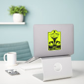 Grappige heks vrouw sticker (Laptop op bureau)