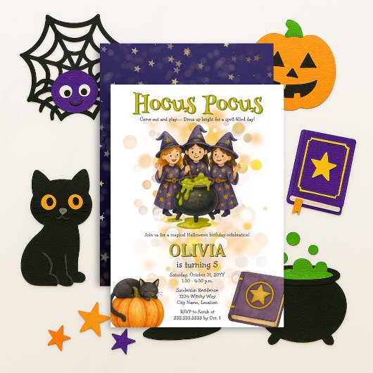 Grappige heksen Hocus Pocus Halloween Verjaardag Kaart