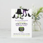 Grappige heksen moderne heks Halloween partij Kaart (Staand voorkant)