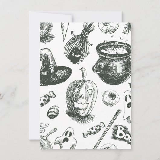 Grappige heksen moderne heks Halloween partij Kaart (Achterkant)