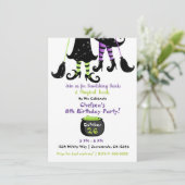 Grappige heksen moderne heks Halloween verjaardag Kaart (Staand voorkant)