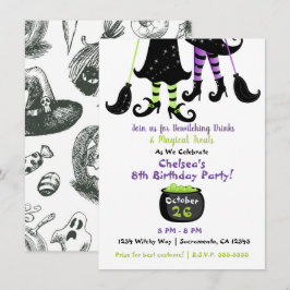 Grappige heksen moderne heks Halloween verjaardag Kaart