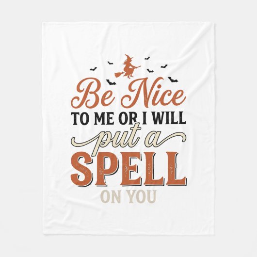 Grappige Heksen Spreuk Citaat Halloween Vector Ont Fleece Deken (Voorkant)
