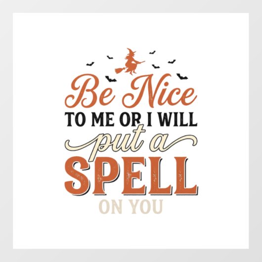 Grappige Heksen Spreuk Citaat Halloween Vector Ont Raamsticker (Vel)