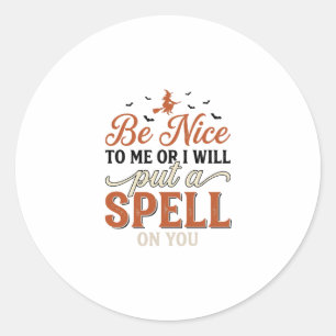 Grappige Heksen Spreuk Citaat Halloween Vector Ont Ronde Sticker