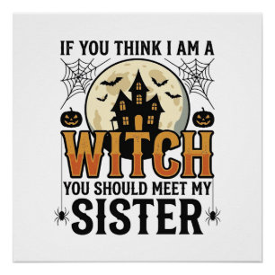Grappige Heksen Zuster Halloween Vintage Grafisch_ Perfect Poster