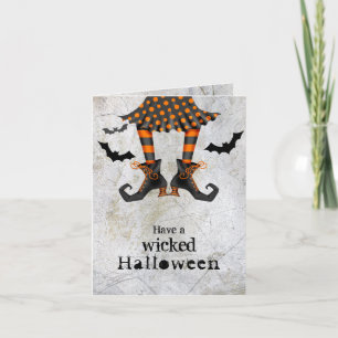 Grappige Heksenbenen Akelig Halloween Kaart
