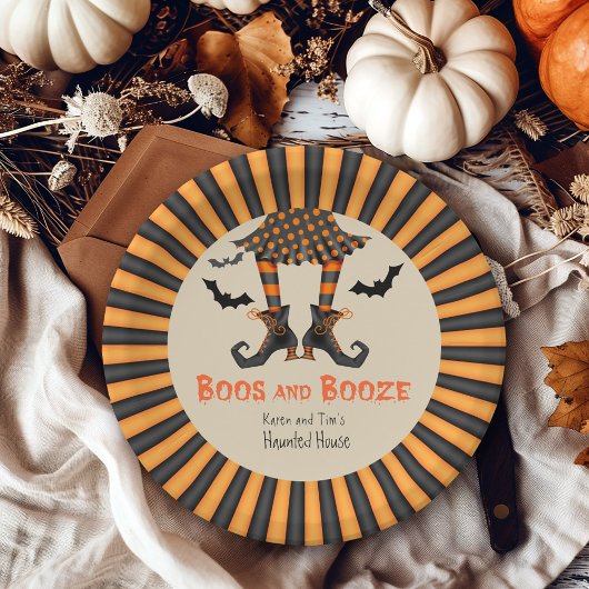 Grappige heksenbenen Halloween Party Papieren Bordje