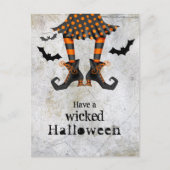 Grappige heksenbenen Wicked Halloween Briefkaart (Voorkant)