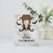 Grappige heksenbenen Wicked Halloween Briefkaart (Staand voorkant)