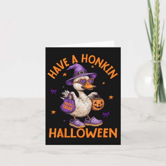 Grappige heksengans hebben een Honkin Halloween Ge Kaart (Voorkant)