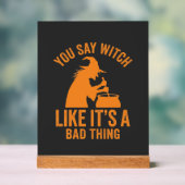 Grappige Heksenketel Halloween Acryl Bord (Neutraal)
