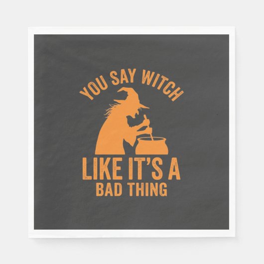 Grappige Heksenketel Halloween Servet (Voorkant)